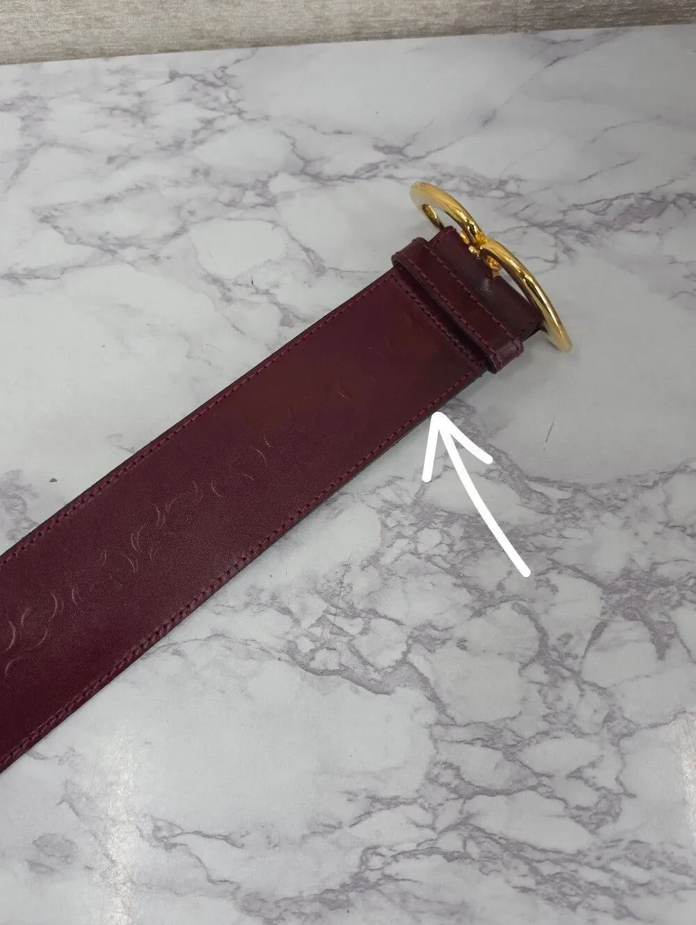 Axcess Italian Vintage Wide Burgundy Leather Waist Belt Gold Buckle **Edit*